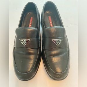 Prada black Leather loafers. Super comfortable. Could definitely be a work shoe